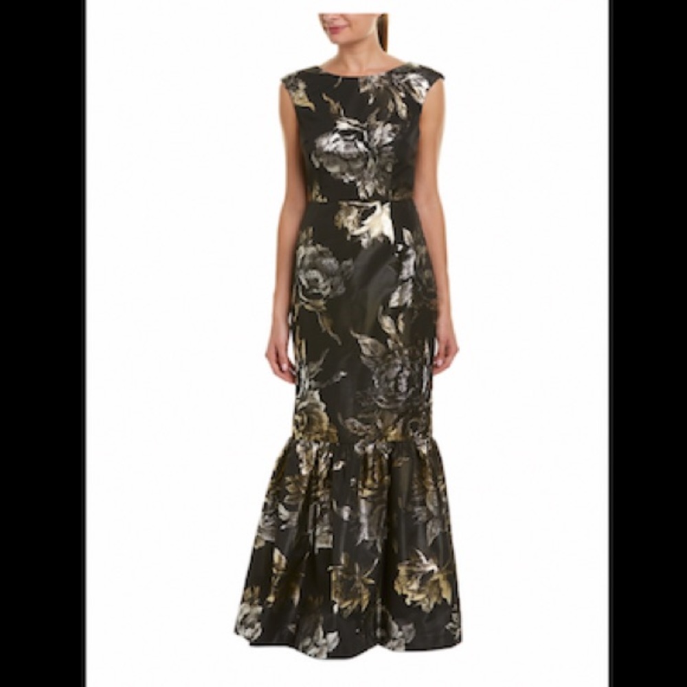 Gorgeous Trina Turk Williams dress - Size 8 - black and gold formal maxi dress